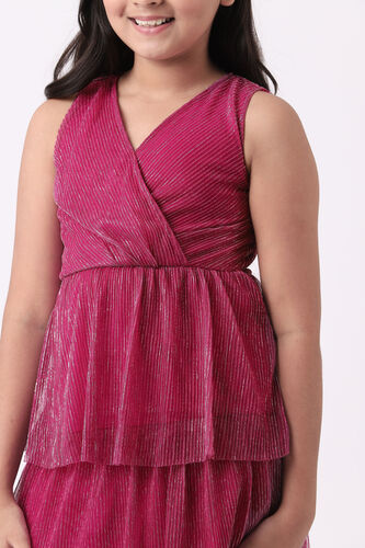 Pink Solid Flared Dress, Pink, image 6